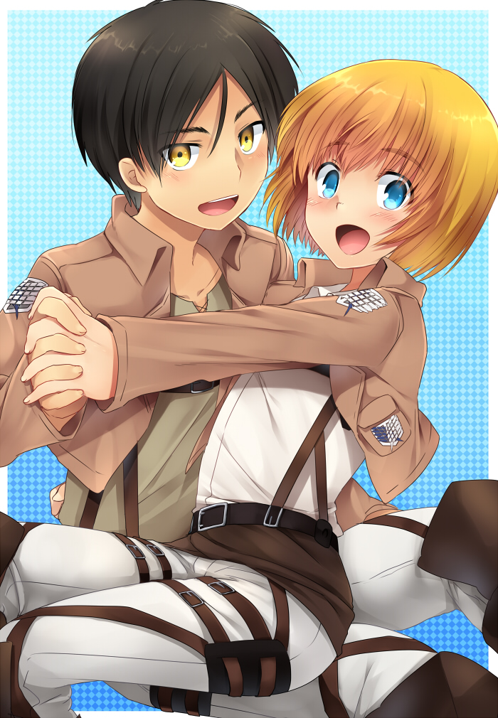 eren yeager and armin arlert (shingeki no kyojin) drawn by marimo_danshaku