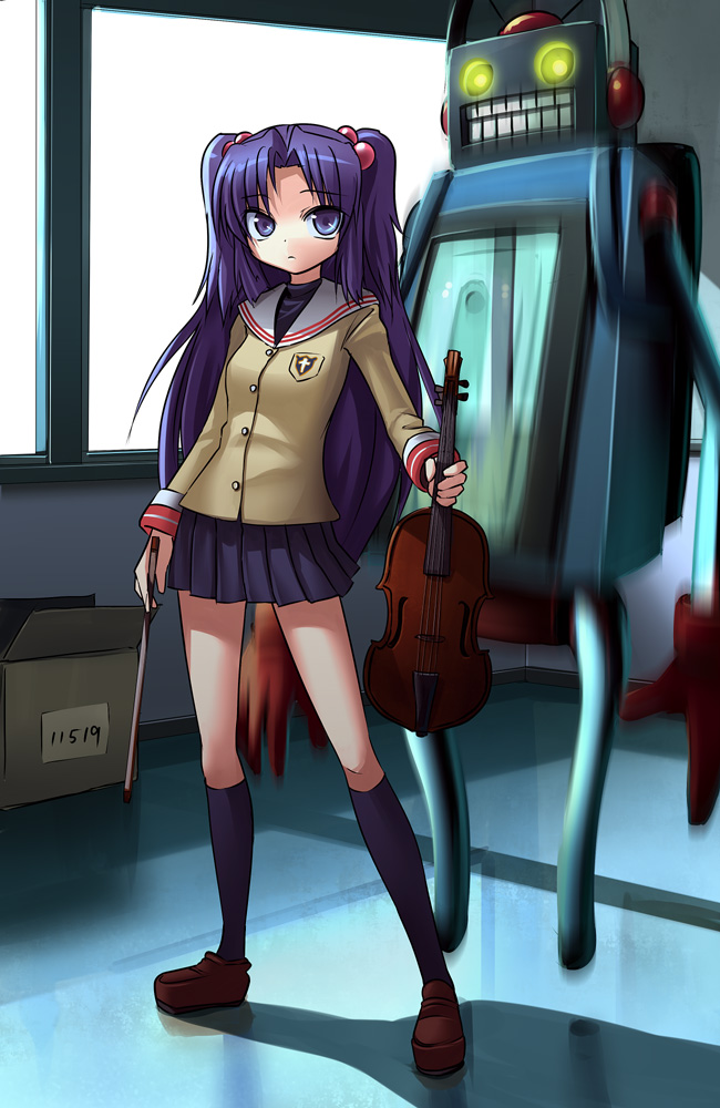 ichinose kotomi and stecase king (clannad and 1 more) drawn by patricia_(stylish_marunage)