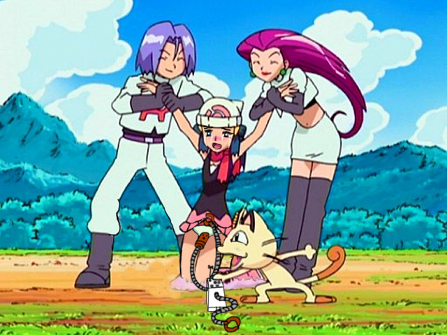 dawn, jessie, james, and meowth (pokemon and 1 more)
