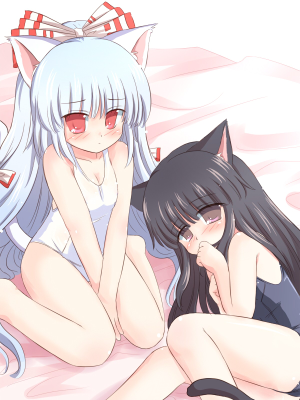 fujiwara no mokou and houraisan kaguya (touhou) drawn by ry_(yagoyago)