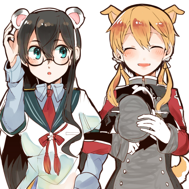 ooyodo and prinz eugen (kantai collection) drawn by itomugi-kun