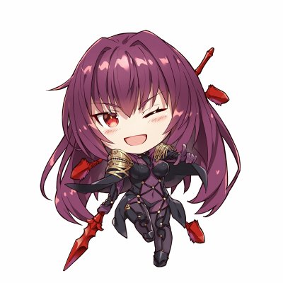 scathach (fate and 2 more) drawn by gabiran