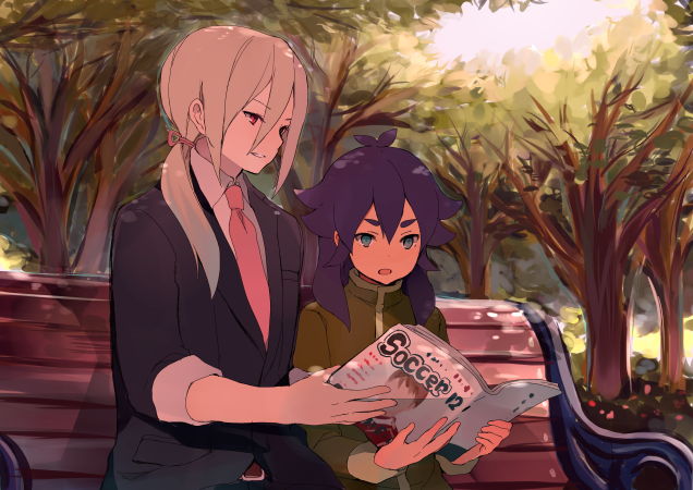afuro terumi and kishibe taiga (inazuma eleven and 1 more) drawn by tokio_neo