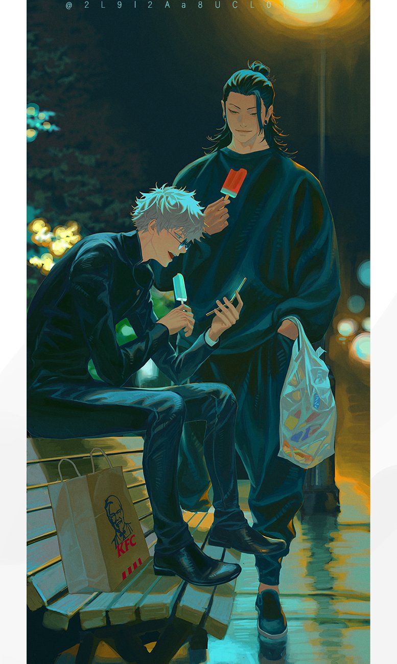gojou satoru and getou suguru (jujutsu kaisen and 1 more) drawn by blackbox_(blackbox9158)