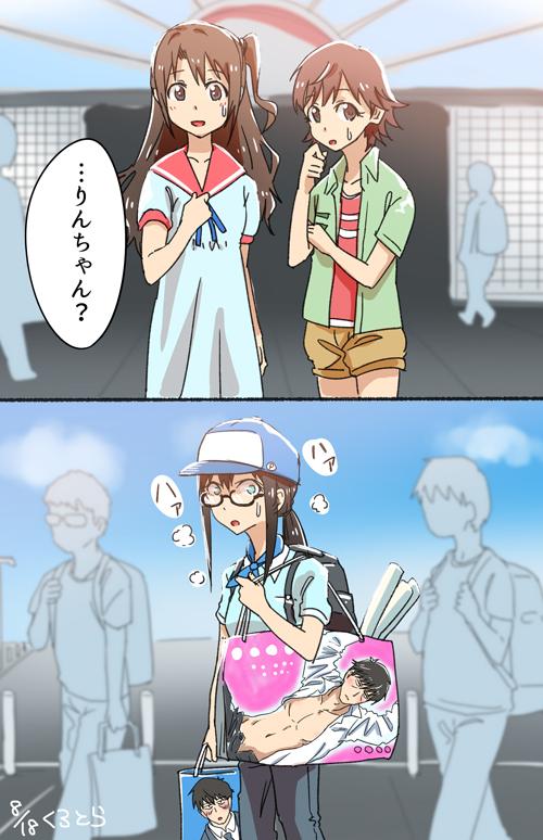 producer, shibuya rin, shimamura uzuki, and honda mio (idolmaster and 1 more) drawn by kurotora865_90
