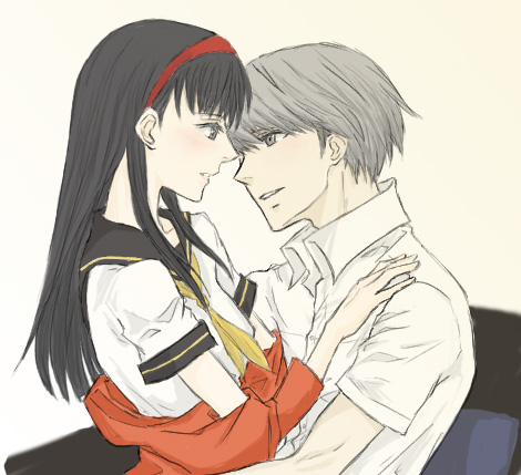 narukami yu and amagi yukiko (persona and 1 more) drawn by gogono_pan'ya
