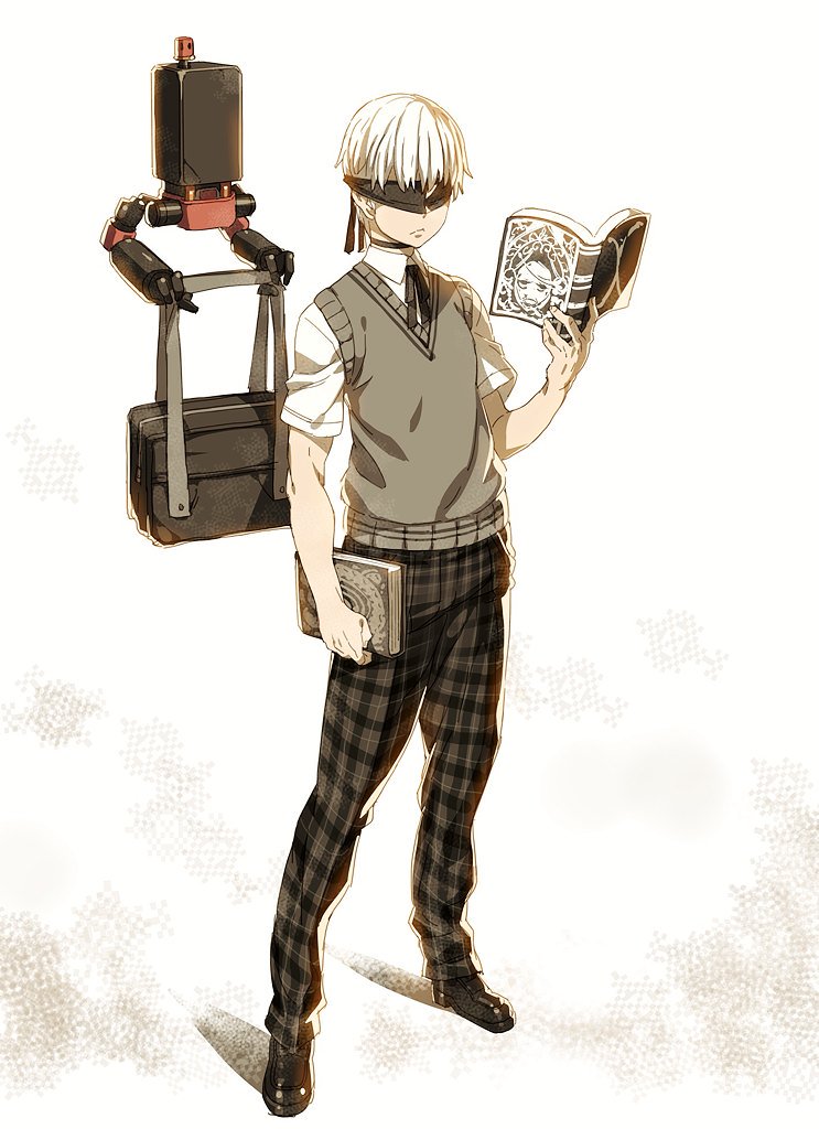 9s, pod, and grimoire weiss (nier:automata and 1 more) drawn by tasaka_shinnosuke