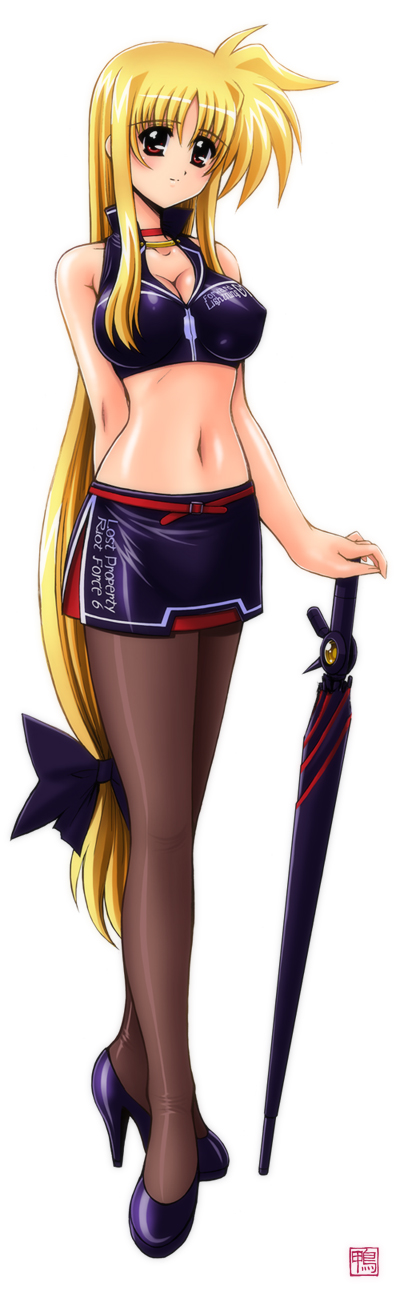 fate testarossa and bardiche (lyrical nanoha and 1 more) drawn by kamogawa_tanuki