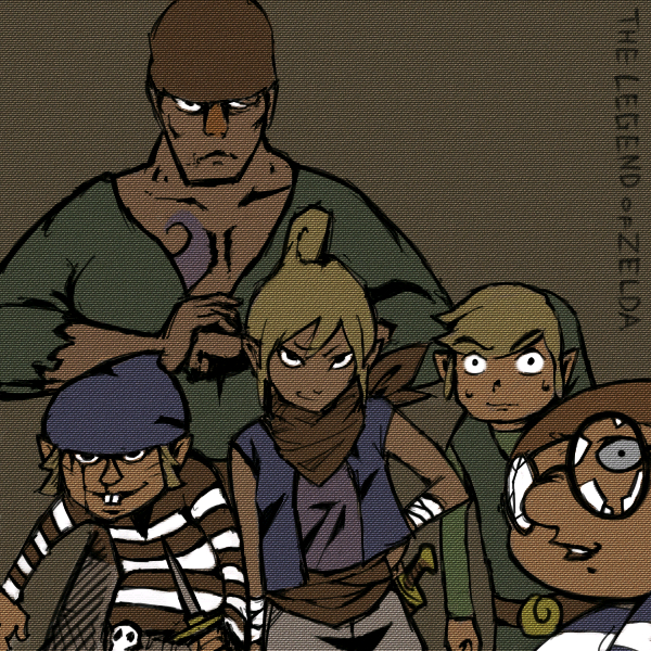link, toon link, tetra, gonzo, niko, and 1 more (the legend of zelda and 1 more) drawn by kuruuya