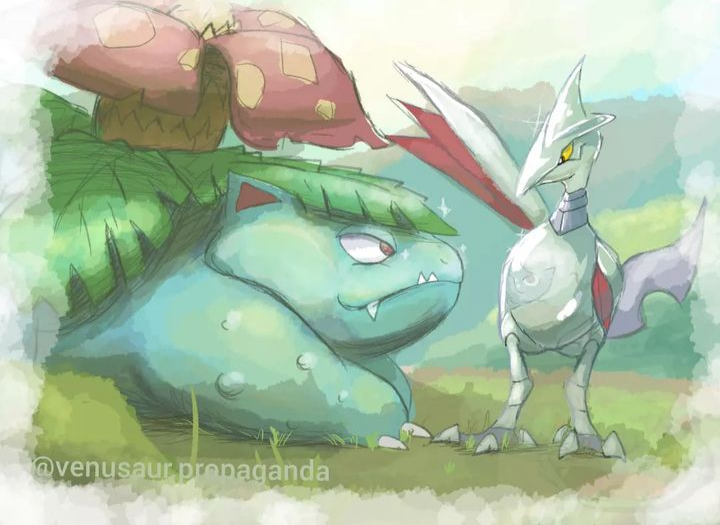 venusaur and skarmory (pokemon) drawn by venusaur-propaganda