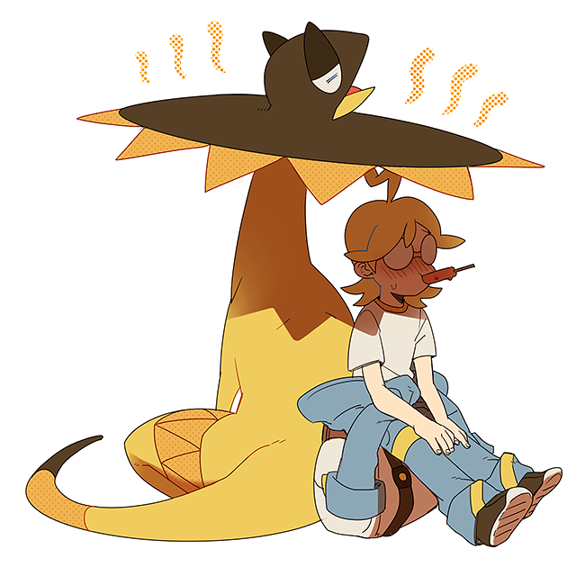 clemont and heliolisk (pokemon and 1 more) drawn by denbaa