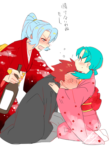 kris, lance, and clair (pokemon and 1 more) drawn by mmm73