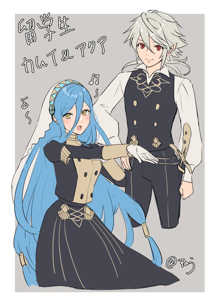 azura and male corrin (fire emblem and 2 more) drawn by snow20200
