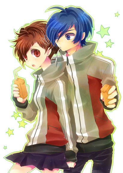 yuuki makoto and shiomi kotone (persona and 2 more) drawn by shooting428star