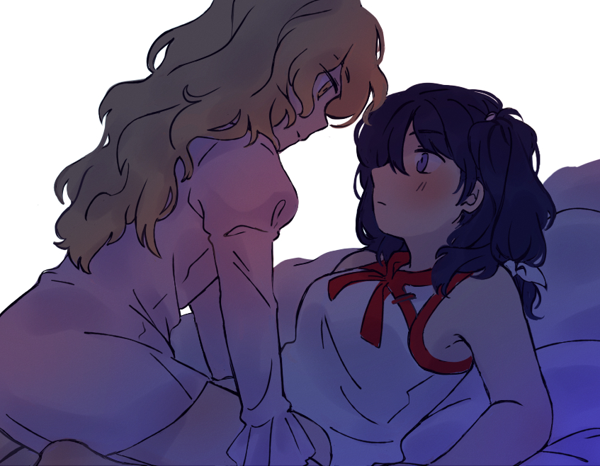 jacket girl and label girl (touhou) drawn by nekolina