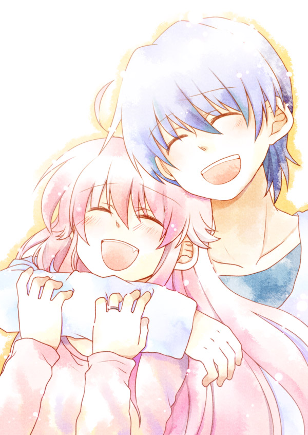 yui and hinata hideki (angel beats!) drawn by mochizuki_mina