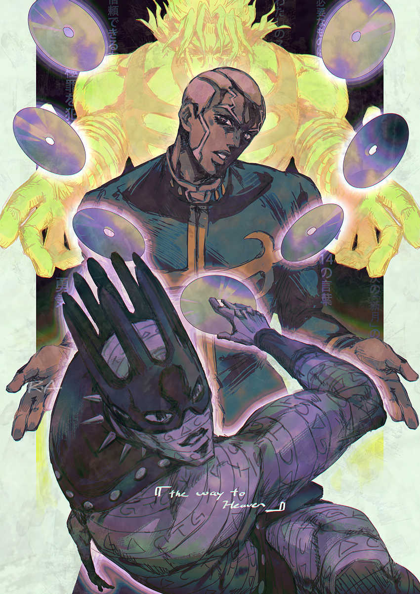 dio brando, enrico pucci, and whitesnake (jojo no kimyou na bouken and 1 more) drawn by ankai_(rappelzankai)