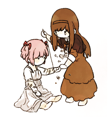 akemi homura and kaname madoka (mahou shoujo madoka magica and 1 more) drawn by papeapoo