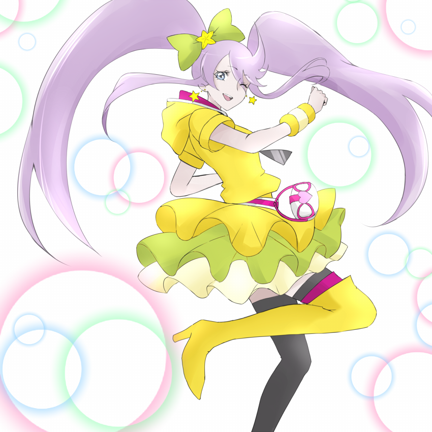 tsukikage yuri, cure moonlight, and cure lovely (precure and 2 more) drawn by tsukikage_oyama