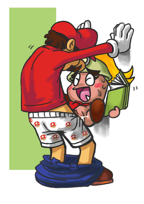 mario, goomba, and goombella (mario and 2 more) drawn by bittenhard