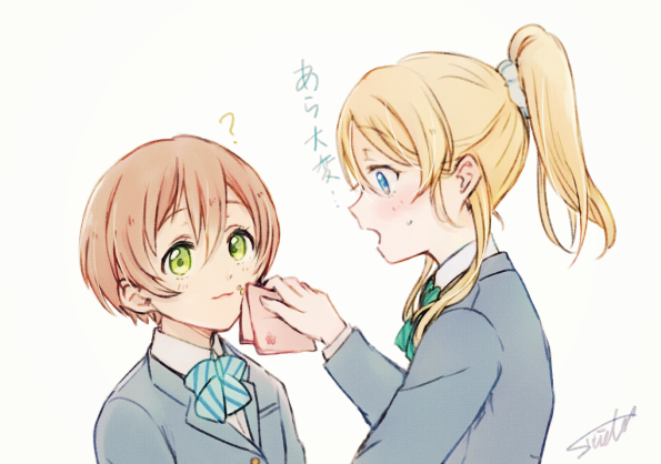 ayase eli and hoshizora rin (love live! and 1 more) drawn by suito