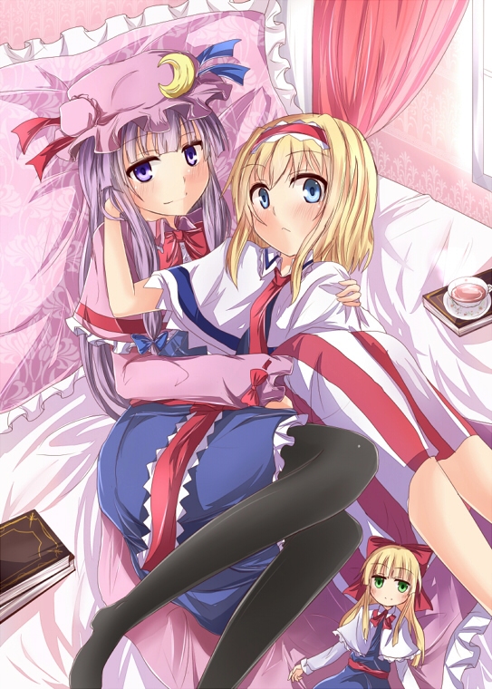 alice margatroid, patchouli knowledge, and shanghai doll (touhou) drawn by ram_hachimin