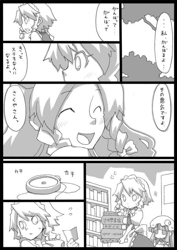izayoi sakuya, patchouli knowledge, and hong meiling (touhou) drawn by uni_mate