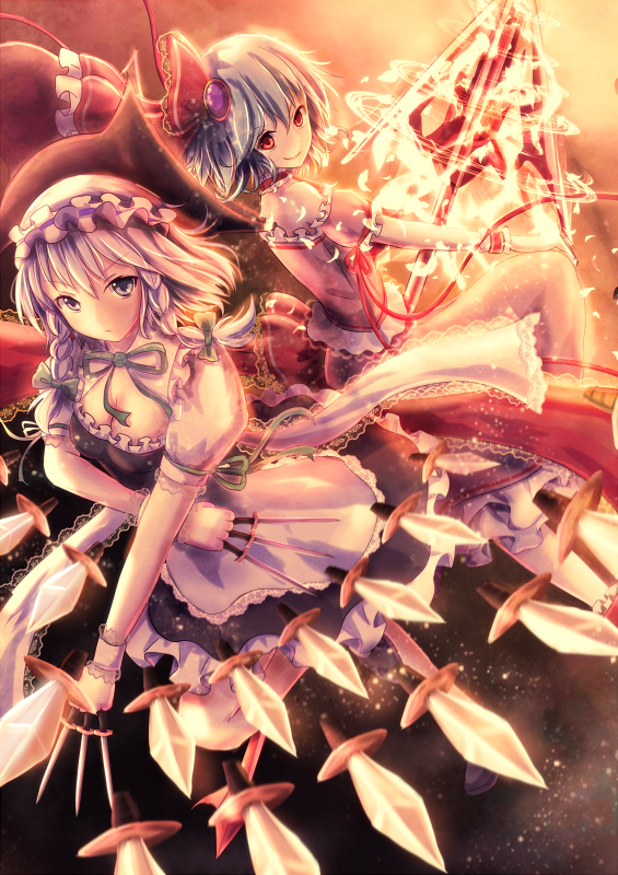 remilia scarlet and izayoi sakuya (touhou) drawn by non_(nobu)