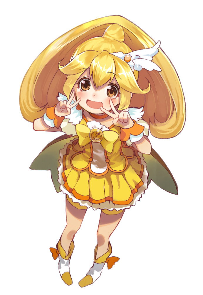 kise yayoi and cure peace (precure and 1 more) drawn by shirabi