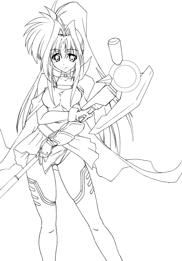 fate testarossa, bardiche, and lindy harlaown (lyrical nanoha and 2 more) drawn by 45acp