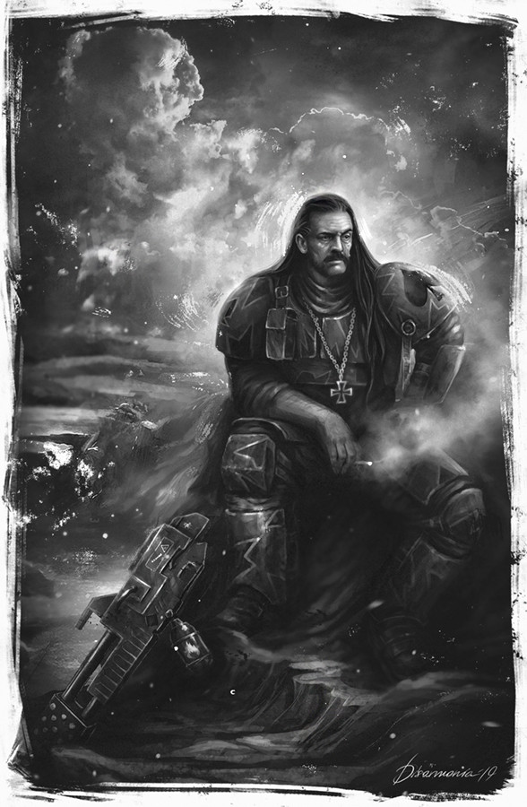 astra militarum and lemmy kilmister (warhammer 40k and 1 more) drawn by veronica_anrathi