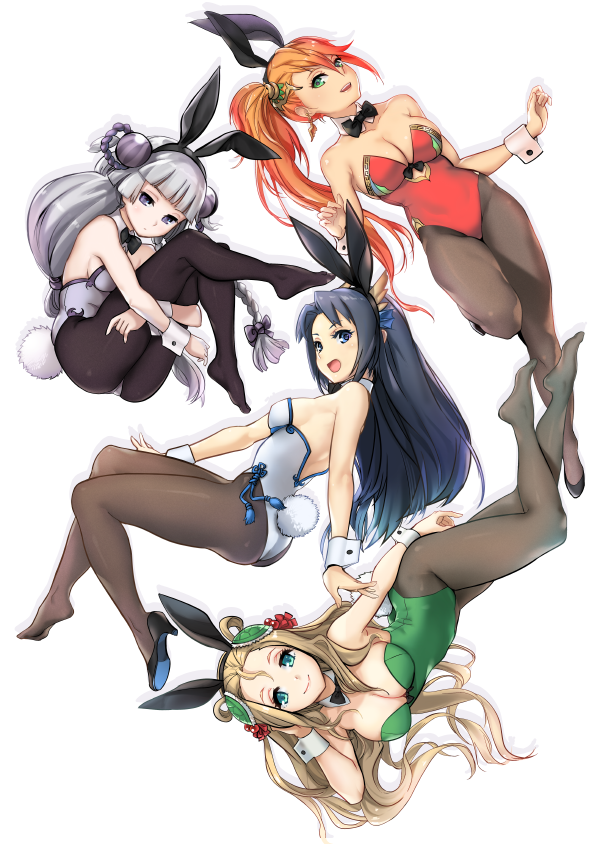 haku, karin, meimei, and leilan (puzzle & dragons) drawn by amado_(shin)