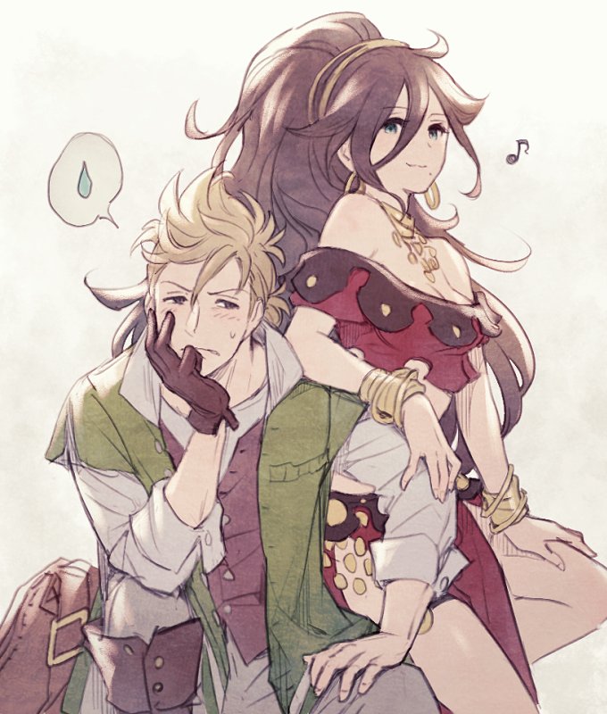 primrose azelhart and alfyn greengrass (octopath traveler and 1 more) drawn by satou_kivi