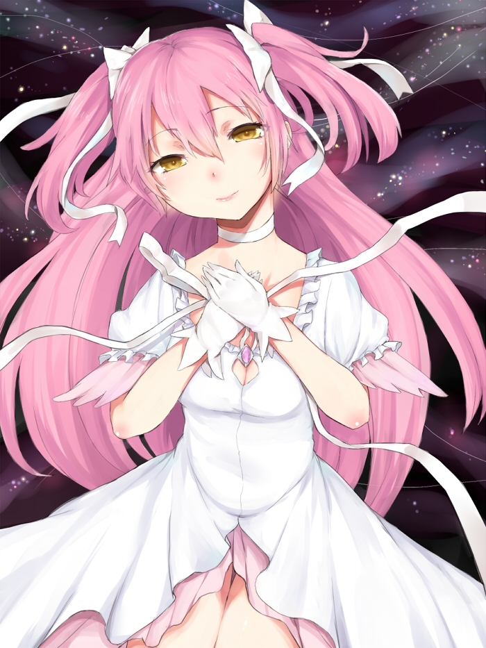 kaname madoka and ultimate madoka (mahou shoujo madoka magica) drawn by harushin