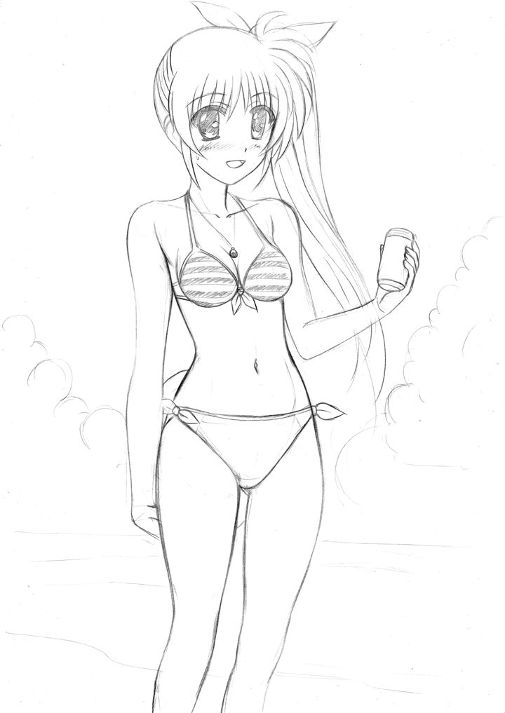 takamachi nanoha (lyrical nanoha and 1 more) drawn by nigemakuri
