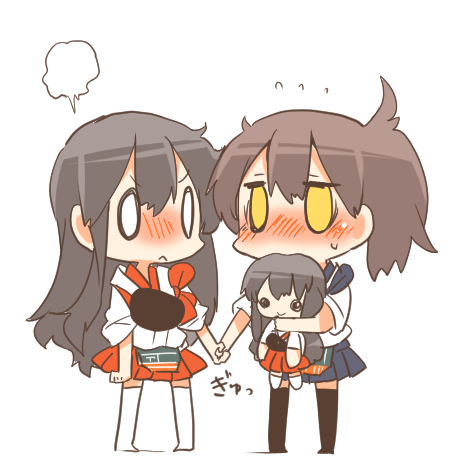 kaga and akagi (kantai collection) drawn by rebecca_(keinelove)
