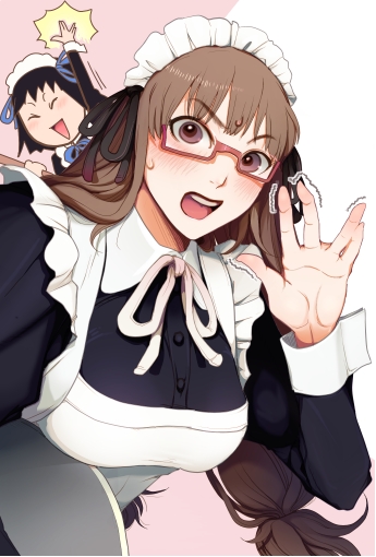 arashiyama hotori and tatsuno toshiko (soredemo machi wa mawatteiru) drawn by harumaki
