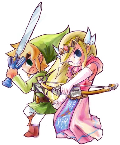 link, princess zelda, toon link, and toon zelda (the legend of zelda and 1 more) drawn by kiri_tampo