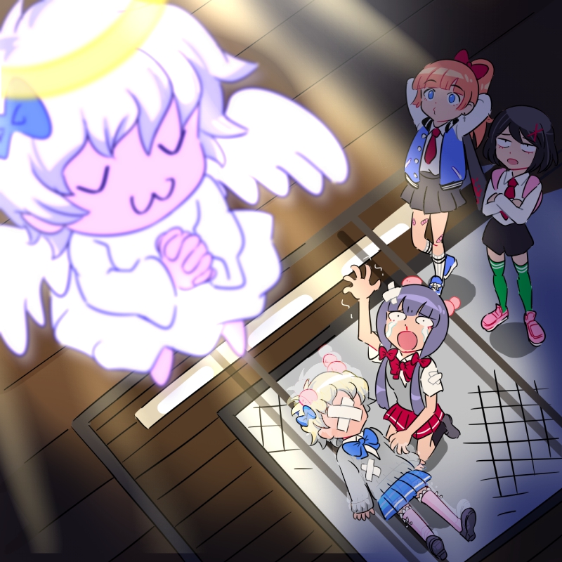 kyoko, misako, hasebe kazumi, and shimada mami (kunio-kun series and 1 more) drawn by m_o_(prftz)