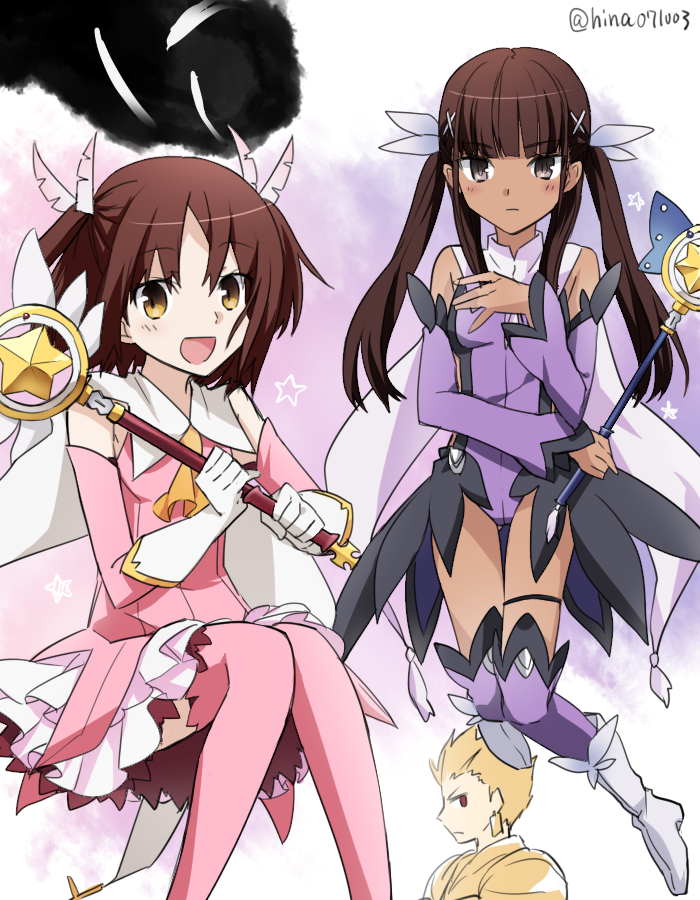 illyasviel von einzbern, gilgamesh, miyu edelfelt, prisma illya, magical ruby, and 4 more (fate and 3 more) drawn by ouhina