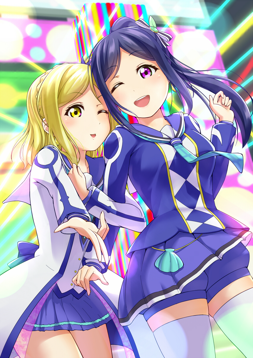matsuura kanan and ohara mari (love live! and 1 more) drawn by prbili