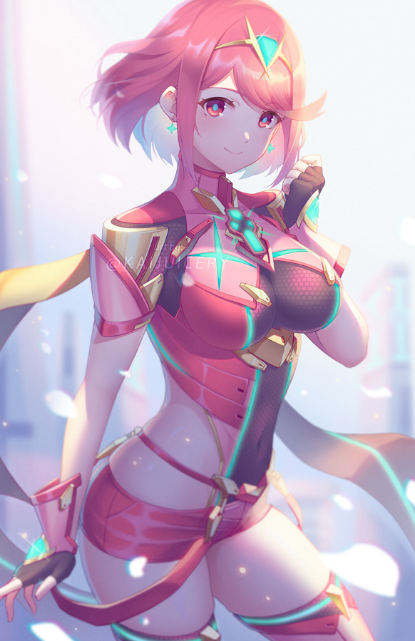 pyra (xenoblade chronicles and 1 more) drawn by kaijuicery