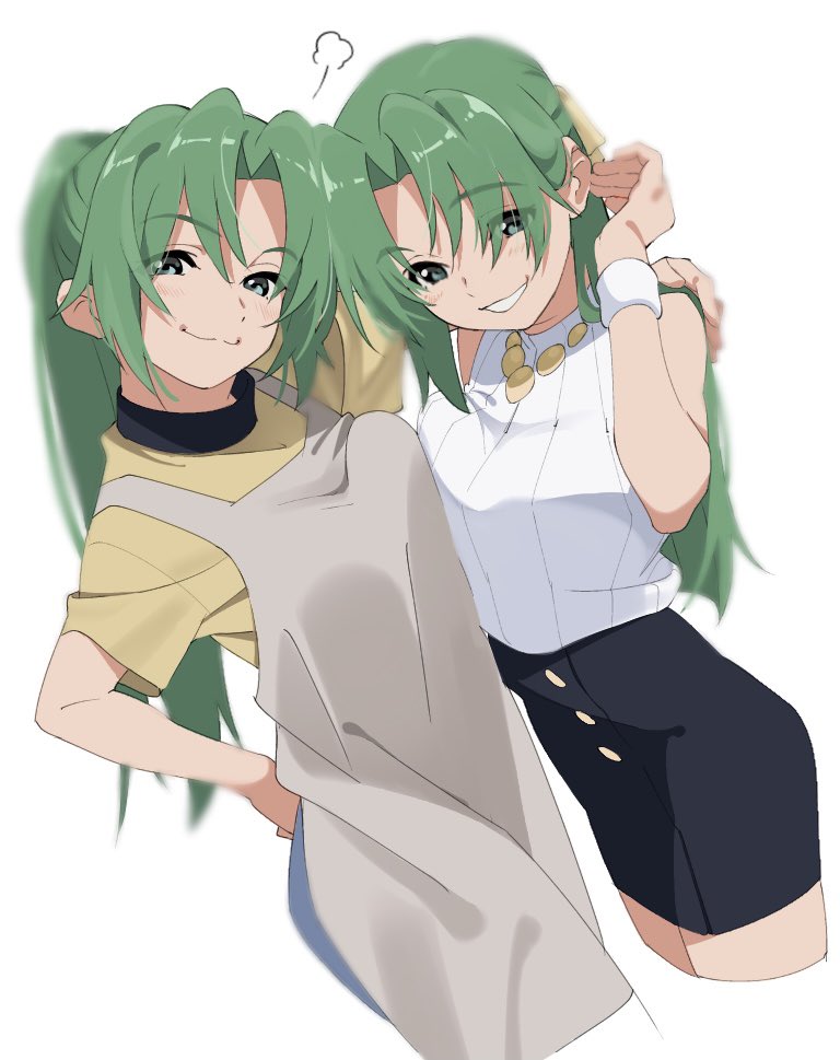 sonozaki mion and sonozaki shion (higurashi no naku koro ni) drawn by aru_aru