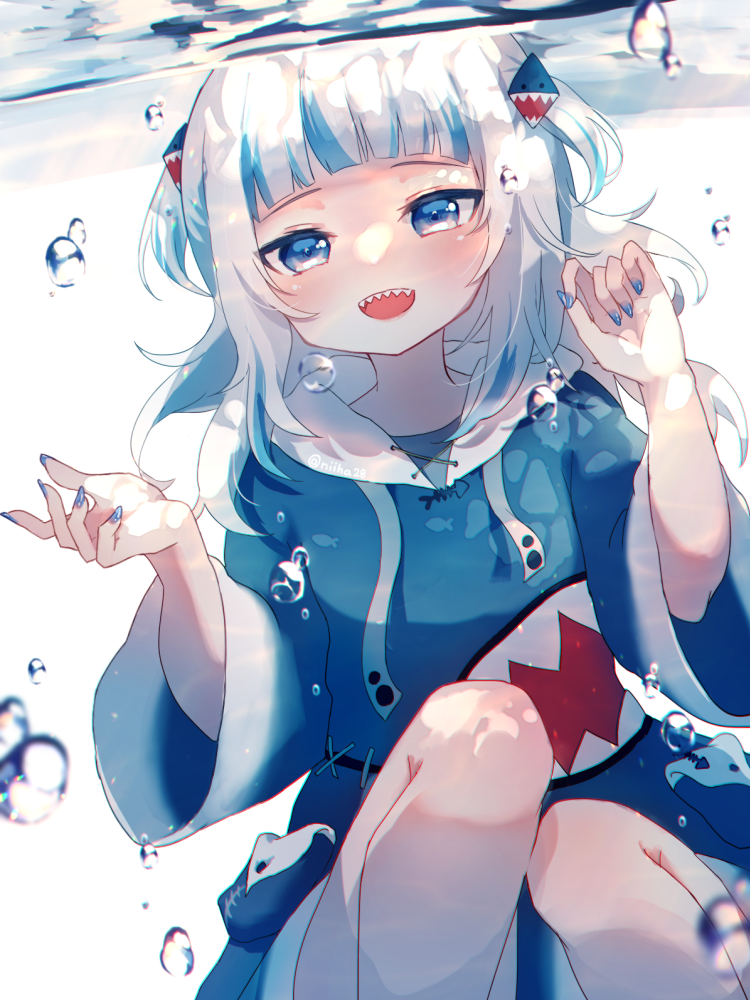 gawr gura (hololive and 1 more) drawn by mozukusupiyo