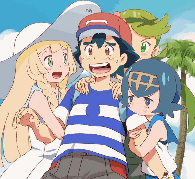 pikachu, lillie, may, ash ketchum, serena, and 4 more (pokemon and 5 more) drawn by mushi_gyouza