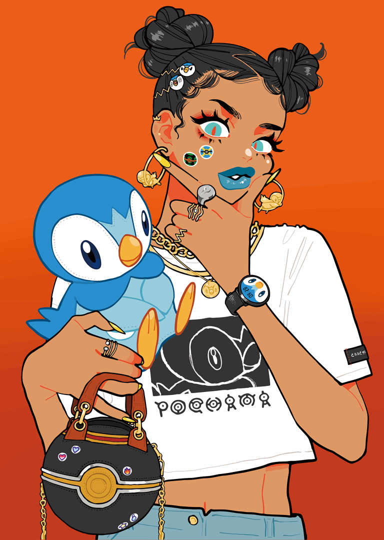 piplup, unown, unown a, unown o, unown h, and 3 more (original and 1 more) drawn by imid