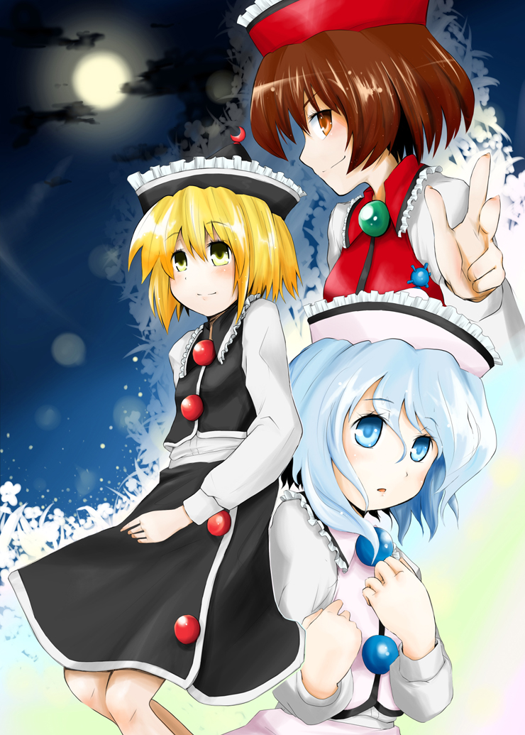 lunasa prismriver, merlin prismriver, and lyrica prismriver (touhou) drawn by magokorokurage