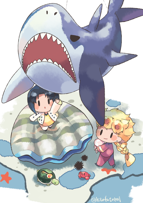 giorno giovanna, bruno bucciarati, and coco jumbo (jojo no kimyou na bouken and 1 more) drawn by hitofutarai
