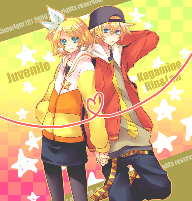 kagamine rin and kagamine len (vocaloid and 1 more) drawn by riku-69