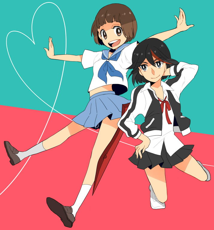 matoi ryuuko and mankanshoku mako (kill la kill) drawn by suzuko_(star8383)